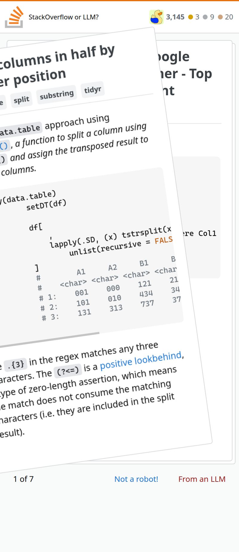 Stack or LLM swipe transition screenshot